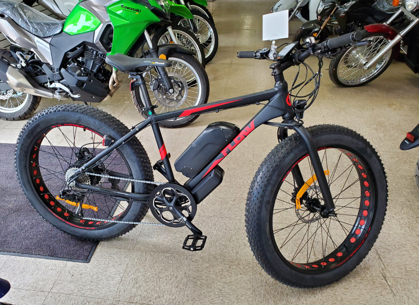 Black and Red Electric Bicycle